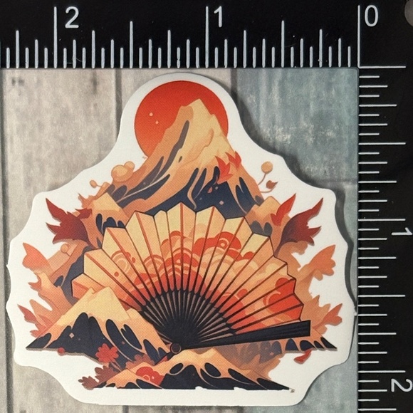 🌀10/$10🌀 Japanese-Style Fan Reusable Waterproof Vinyl Sticker Decal - Picture 1 of 1